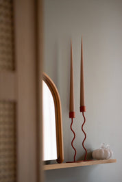Cooee Design Curved Ljusstake 23cm, Brick Red - Azalea Home