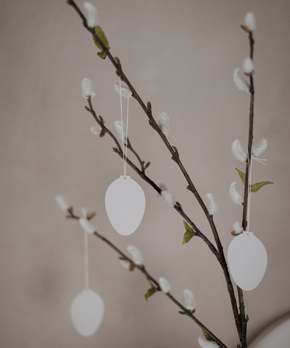 Cooee Design Easter Egg Påskhänge 4 - Pack, Vit - Azalea Home