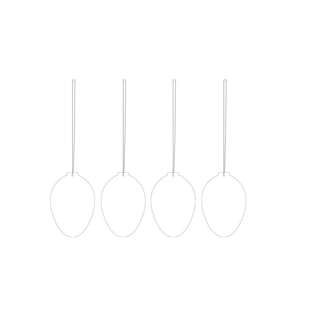 Cooee Design Easter Egg Påskhänge 4 - Pack, Vit - Azalea Home