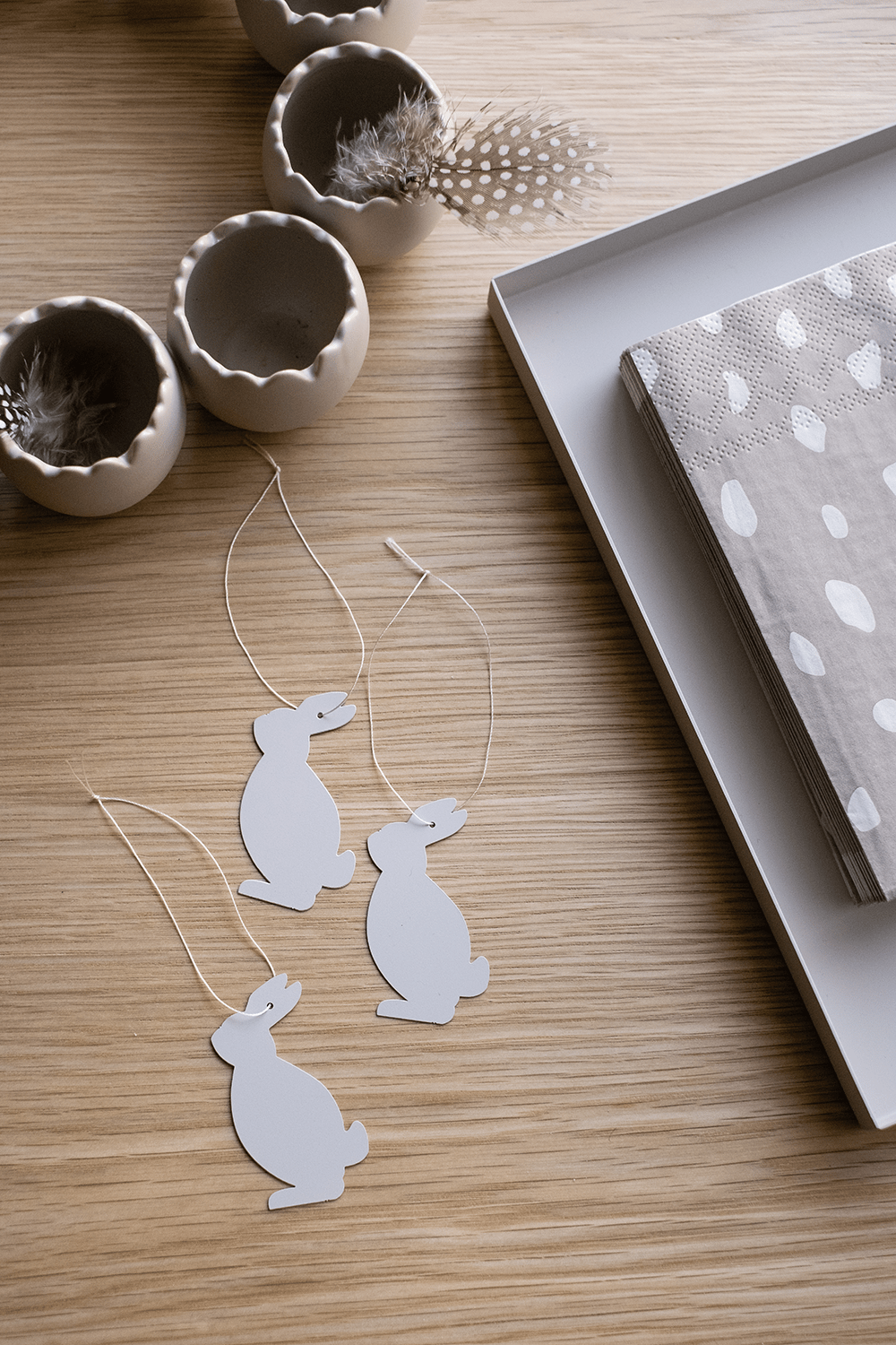 Cooee Design Easter Hare Påskhänge 4 - Pack, Vit - Azalea Home