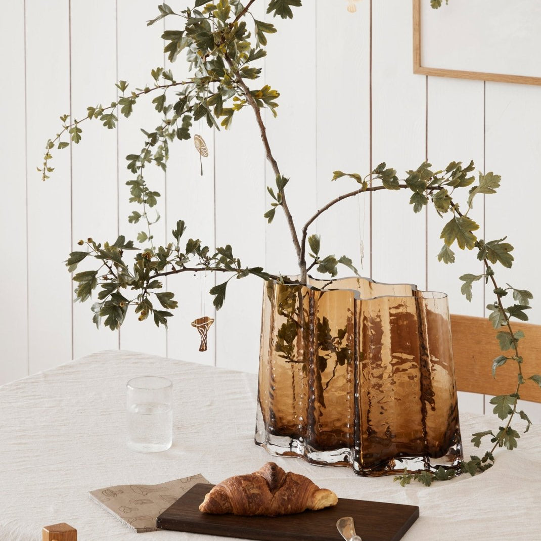 Cooee Design Gry Wide Vas 24cm, Cognac - Azalea Home