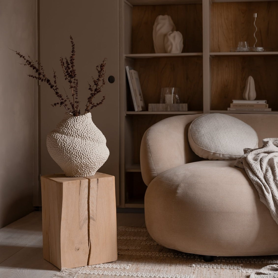 Cooee Design Isla Wide Vas, Beige - Azalea Home