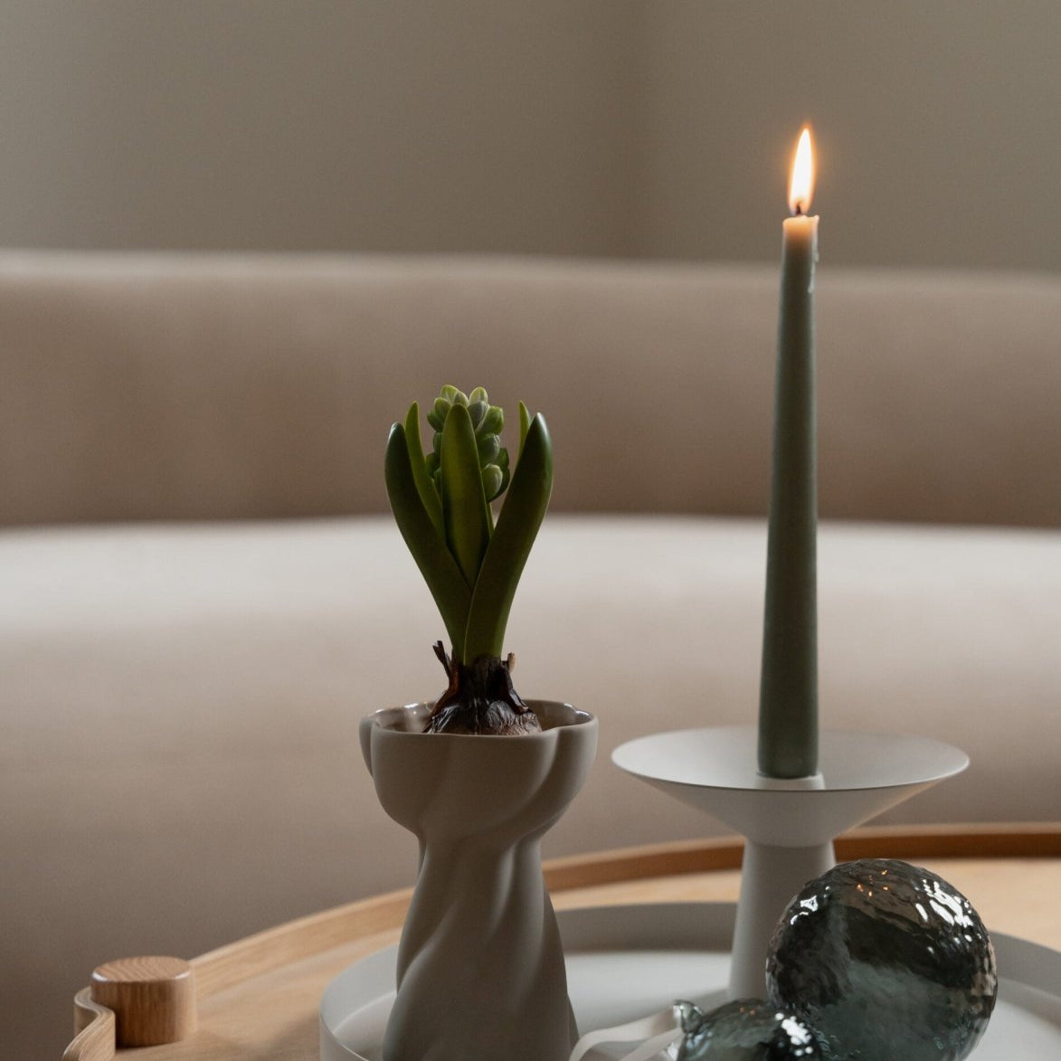 Cooee Design Twist Bulb Vas 12cm, Sand - Azalea Home