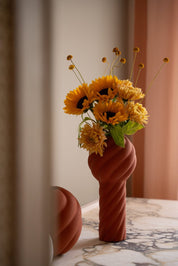 Cooee Design Twist Pillar Vas 34cm, Brick Red - Azalea Home
