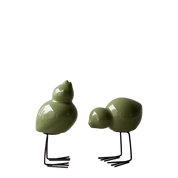 SWEDISH BIRD Påskdekoration 2-Pack, shiny green