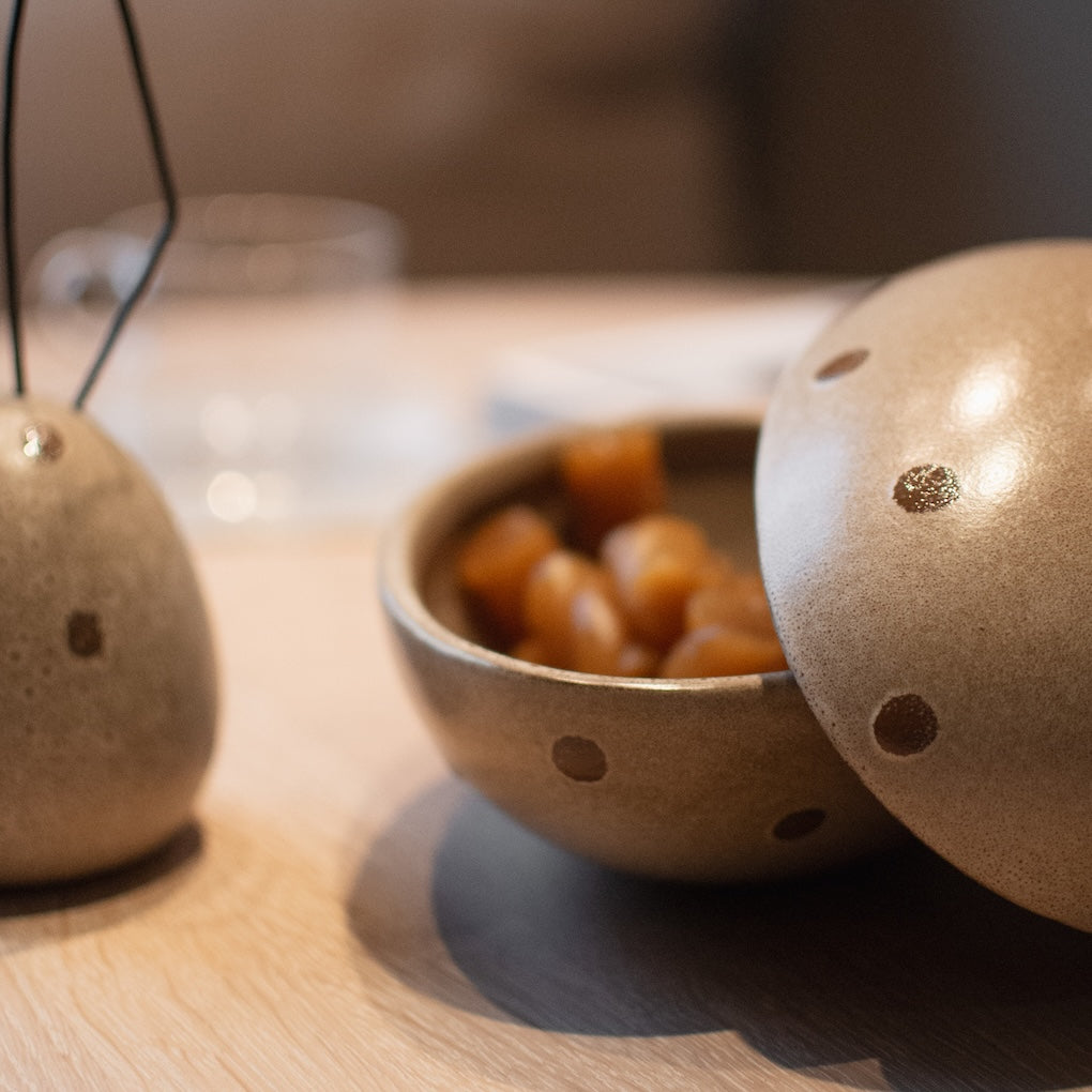 NEST Skål Påskägg, Beige Dot