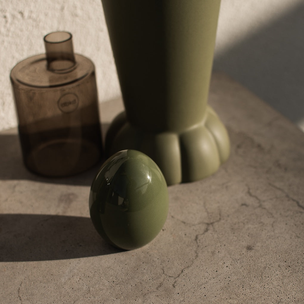 STANDING EGG Påskdekoration, shiny green