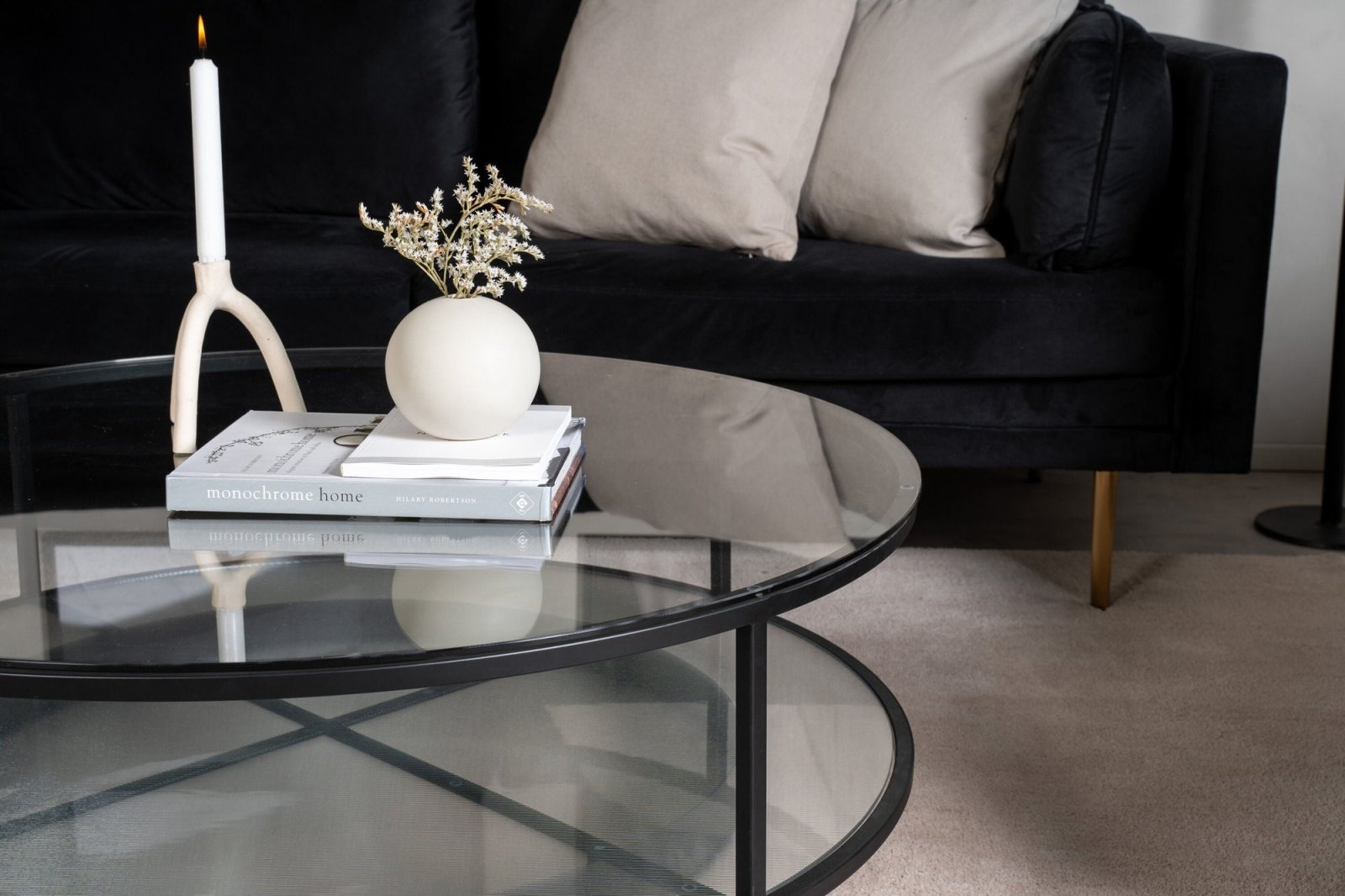 Furniture Fashion Falsterbo Soffbord Ø100, Svart - Azalea Home