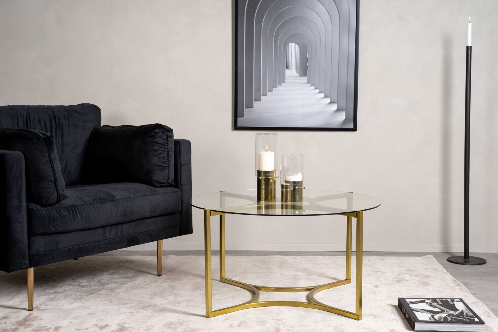 Furniture Fashion Kivik Soffbord Ø90, Mässing - Azalea Home