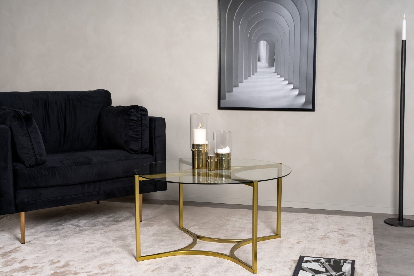 Furniture Fashion Kivik Soffbord Ø90, Mässing - Azalea Home