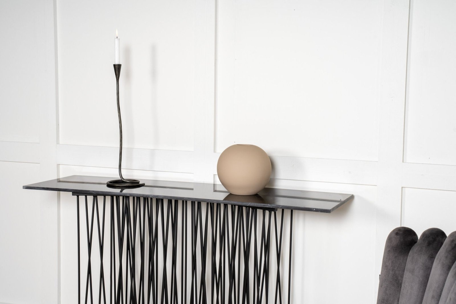 Furniture Fashion Stone Avlastningsbord, Svart - Azalea Home