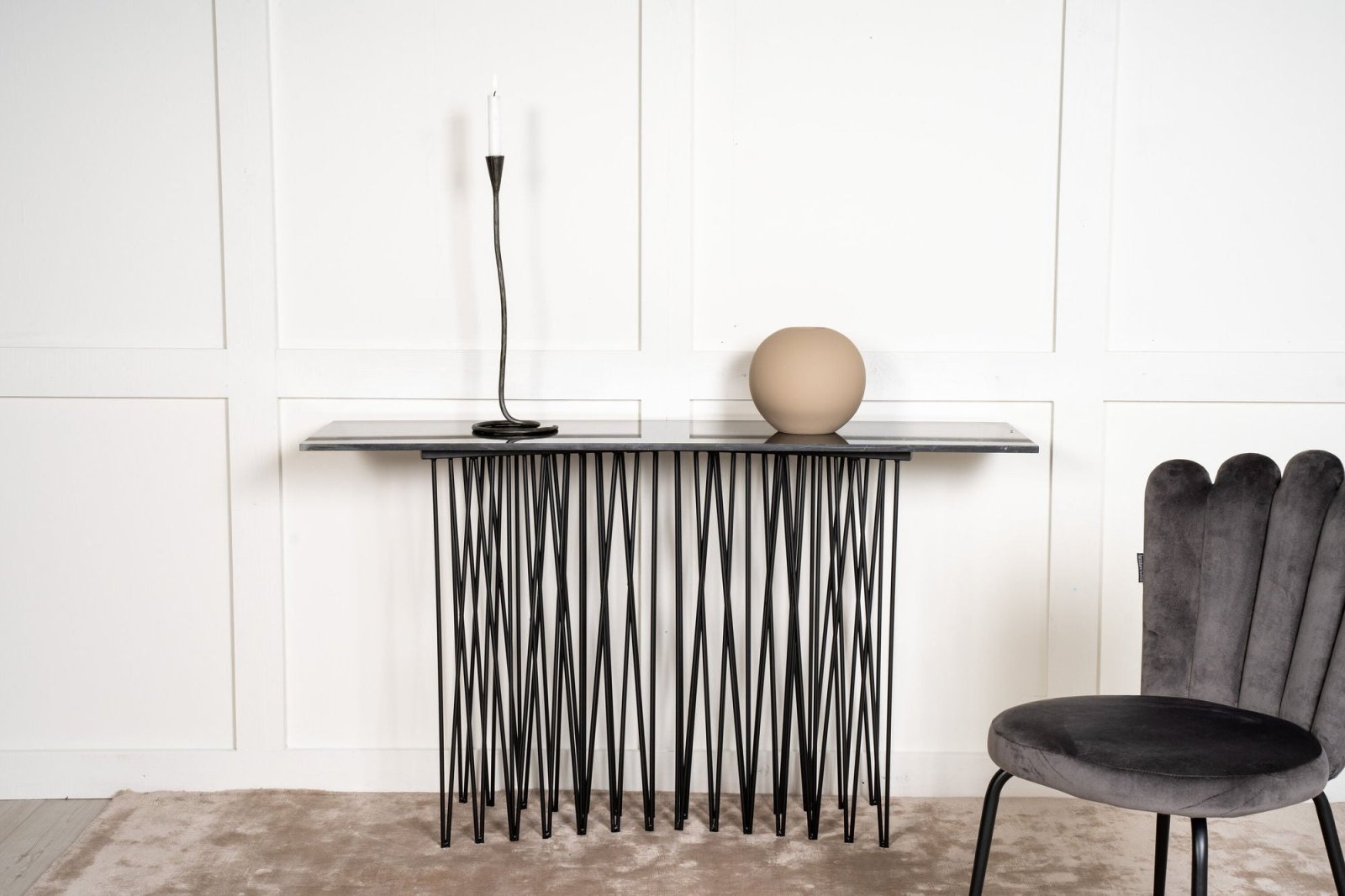 Furniture Fashion Stone Avlastningsbord, Svart - Azalea Home