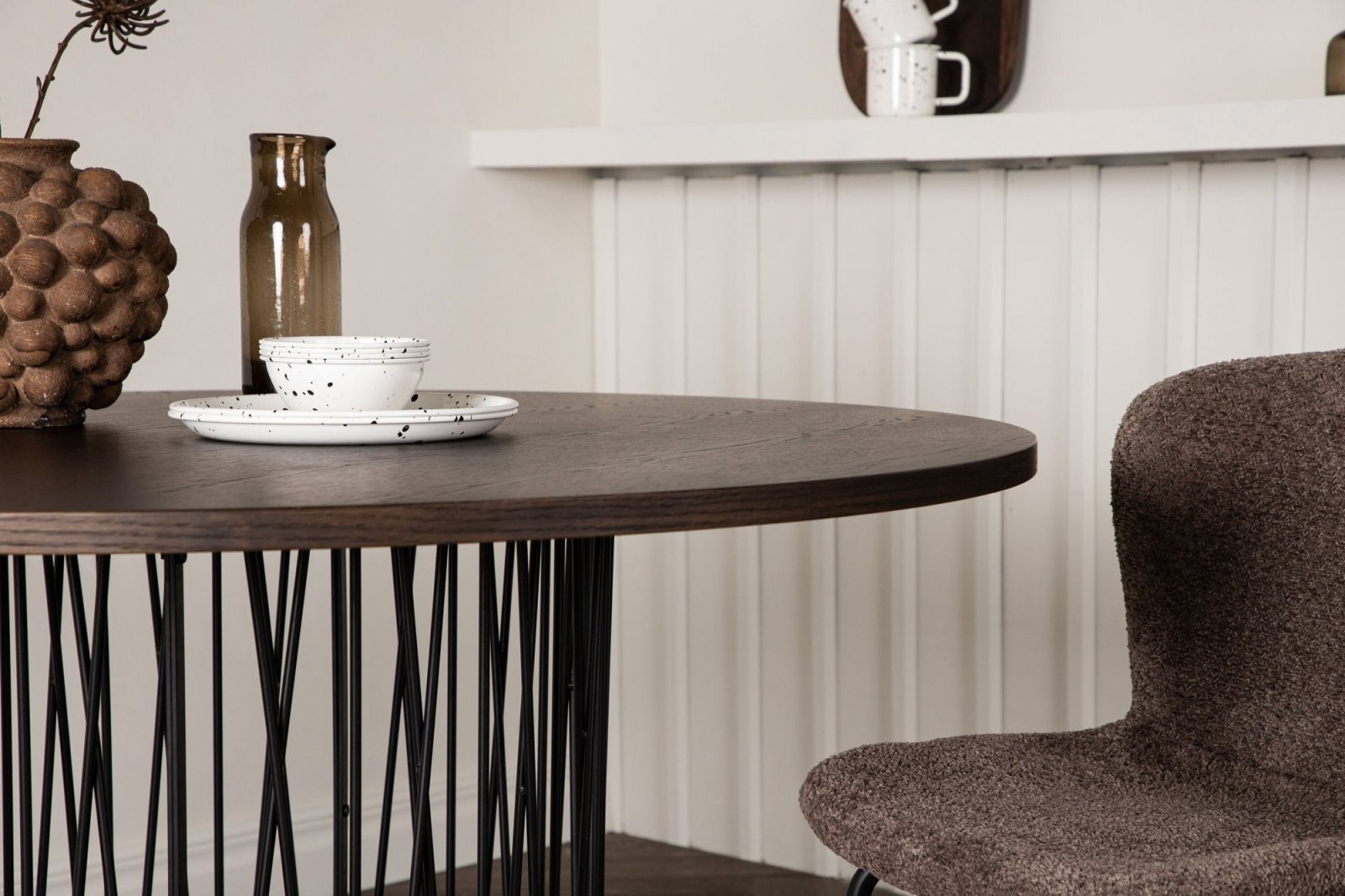 Furniture Fashion Stone Matbord Ø120, Brun - Azalea Home
