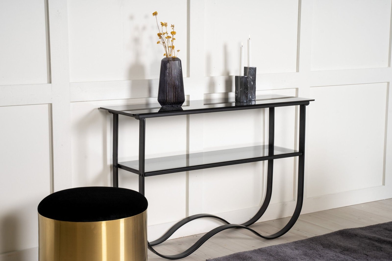 Furniture Fashion Wavy Avlastningsbord, Svart - Azalea Home