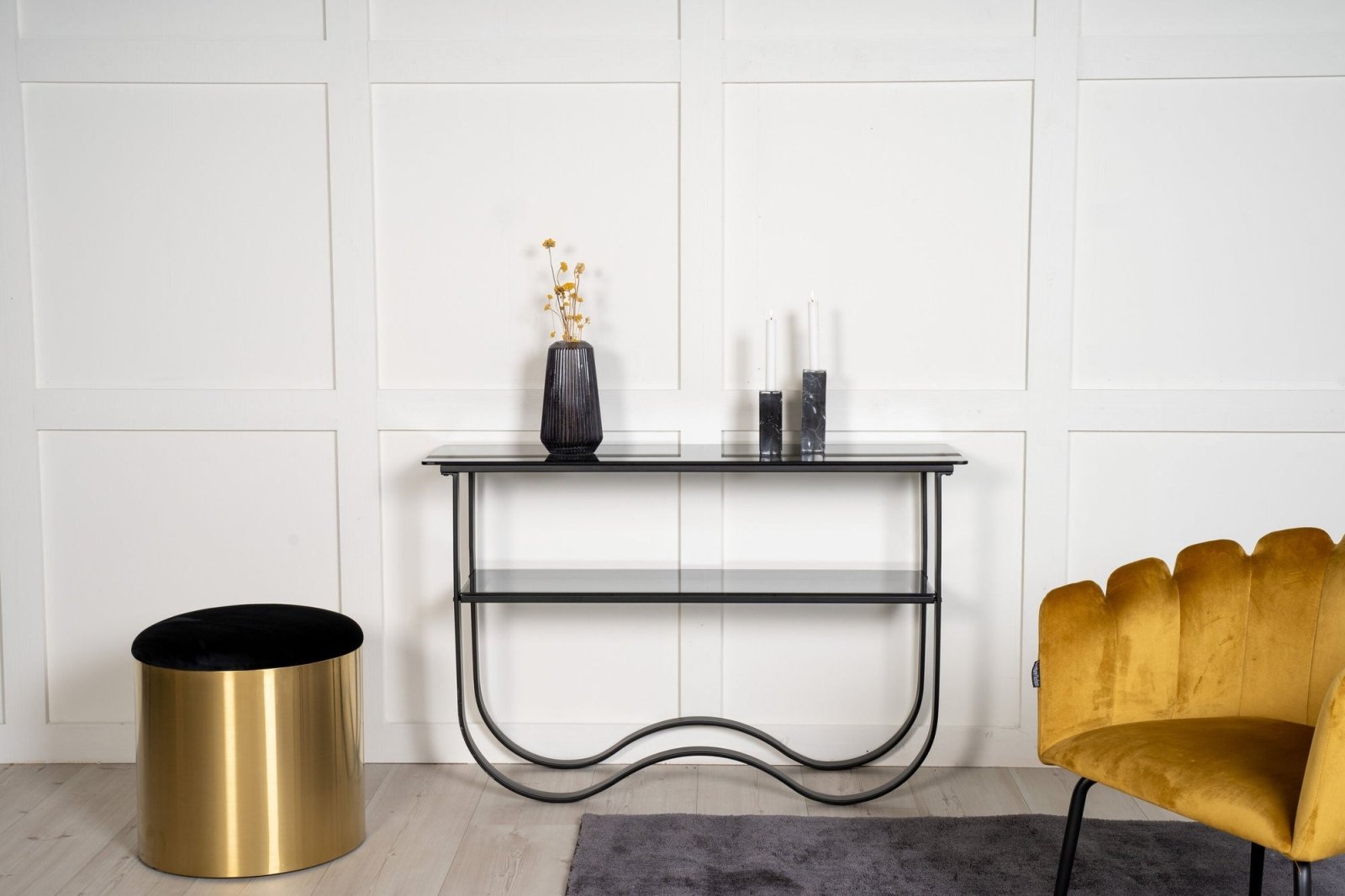 Furniture Fashion Wavy Avlastningsbord, Svart - Azalea Home