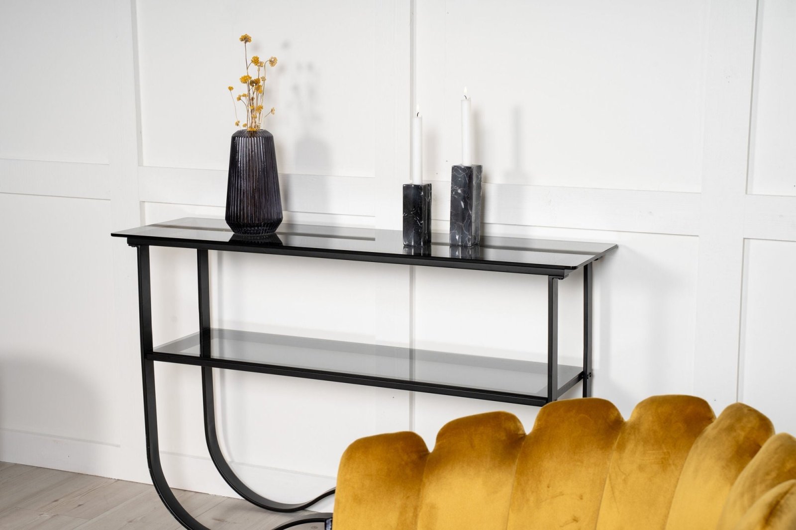 Furniture Fashion Wavy Avlastningsbord, Svart - Azalea Home