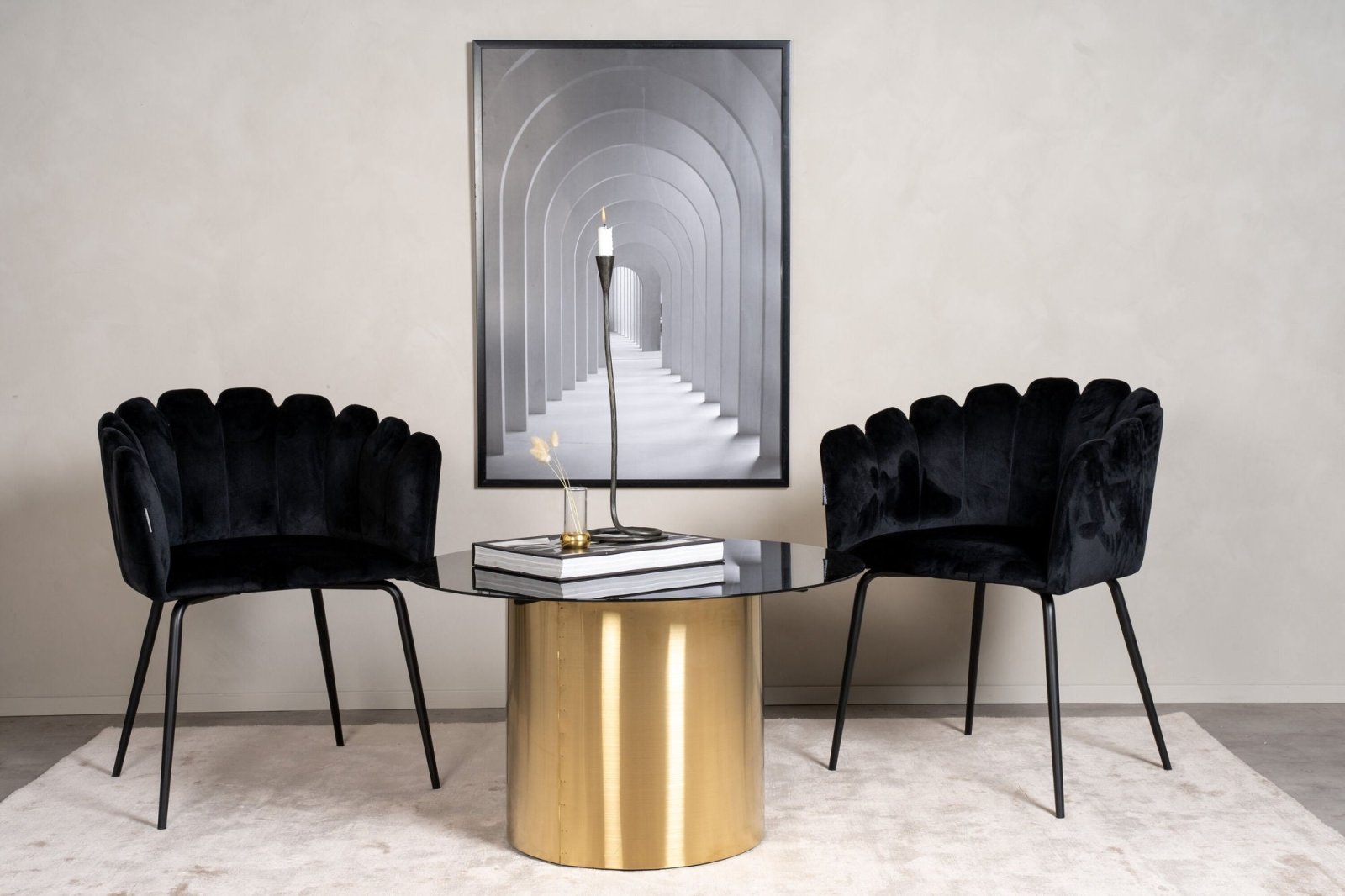Furniture Fashion Ystad Soffbord Ø80, Mässing - Azalea Home