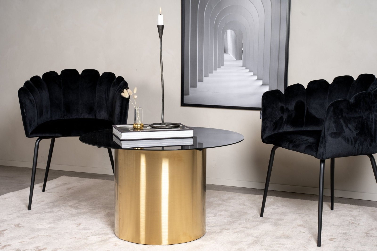 Furniture Fashion Ystad Soffbord Ø80, Mässing - Azalea Home
