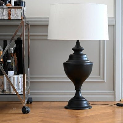 Hallbergs Belysning Carolin låg Lampskärm 36cm, Vit - Azalea Home