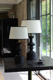 Hallbergs Belysning Carolin Lampskärm 25cm, Vit/Svart - Azalea Home