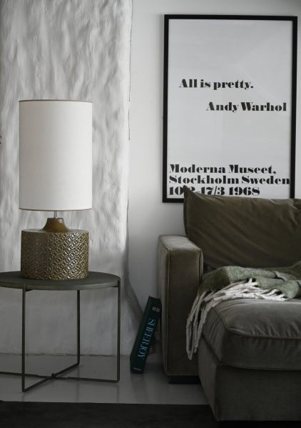 Hallbergs Belysning Carolin Lampskärm 32cm, Vit/Sand - Azalea Home