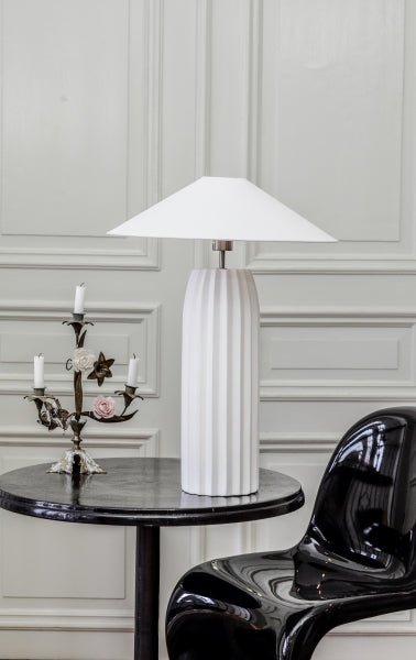 Hallbergs Belysning Carolin Lampskärm 35cm, Vit - Azalea Home