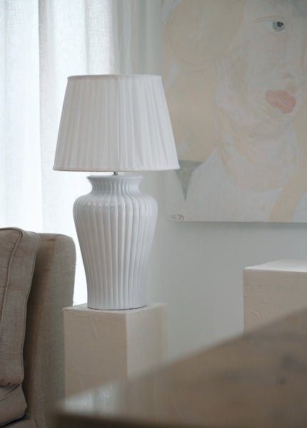 Hallbergs Belysning Dahlia Lampfot H50cm, Vit - Azalea Home