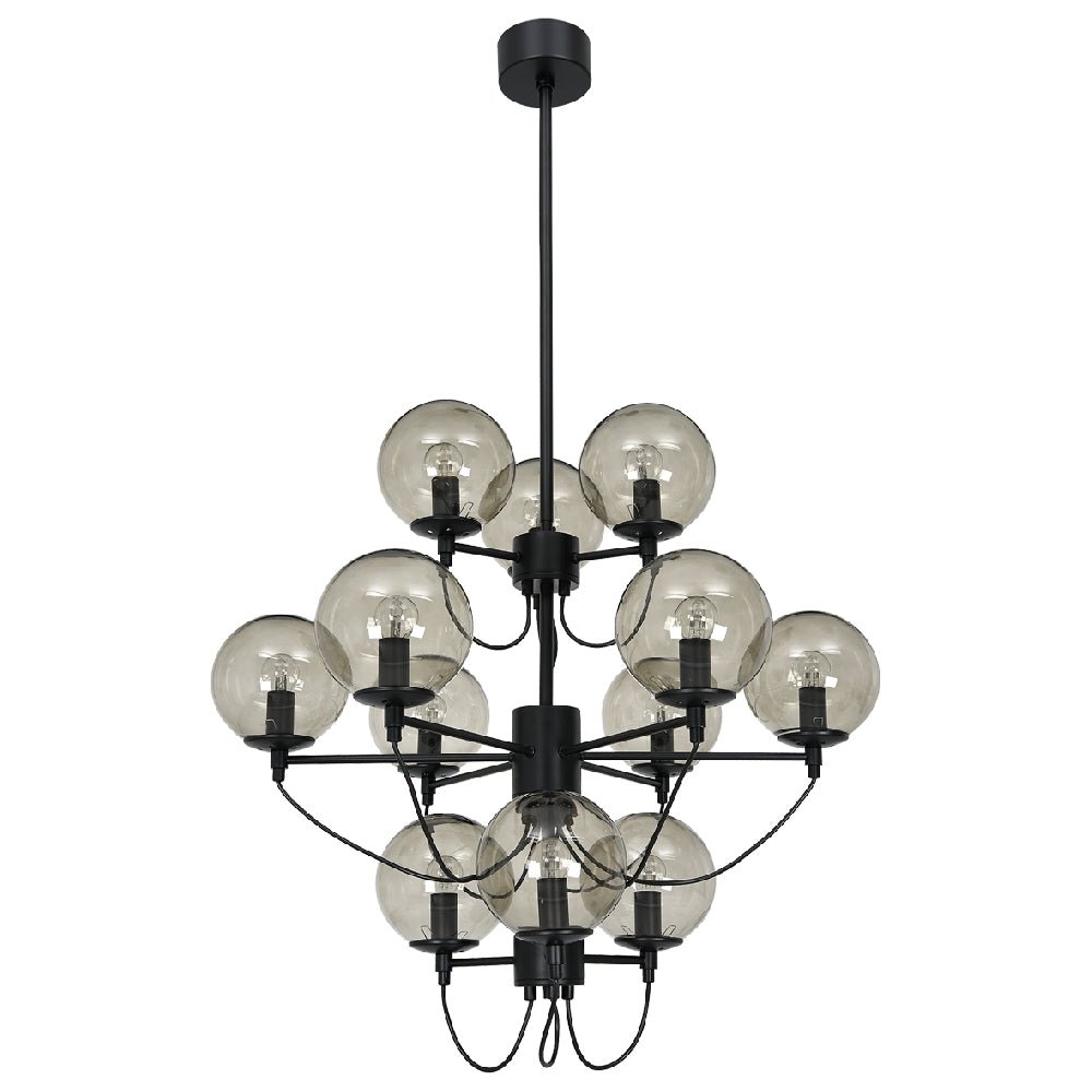 Hallbergs Belysning Perla 12 Taklampa, Svart - Azalea Home
