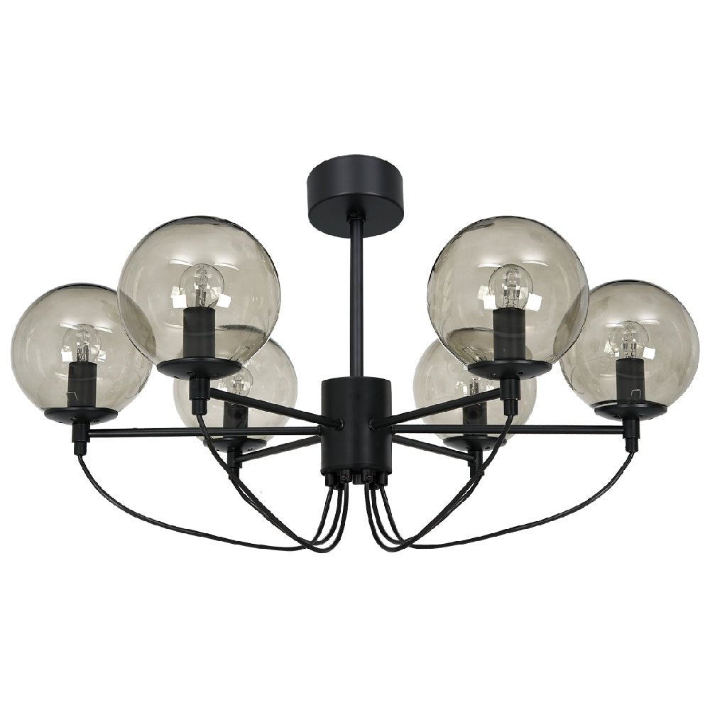 Hallbergs Belysning Perla 6 Takplafond, Svart - Azalea Home