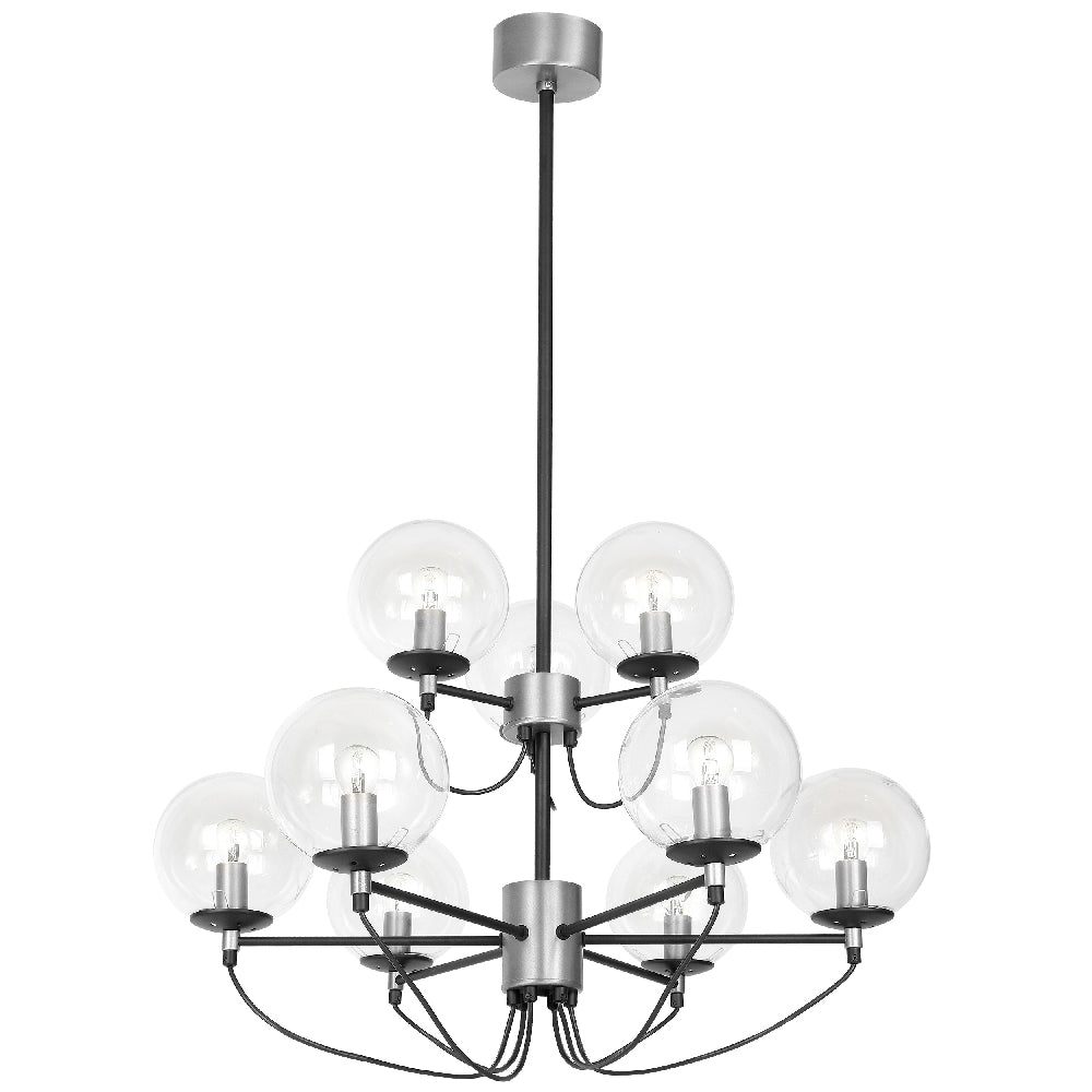 Hallbergs Belysning Perla 9 Taklampa, Silver - Azalea Home