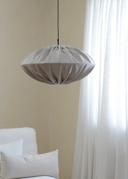 Hallbergs Belysning UFO Lampskärm 62cm, Linne Natur - Azalea Home