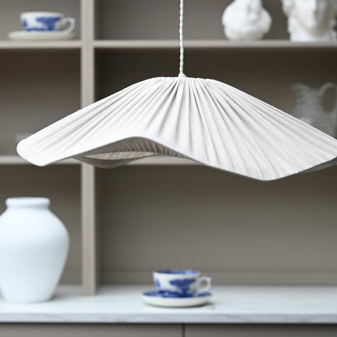Hallbergs Belysning Wave Lampskärm 70cm, Linne Vit - Azalea Home