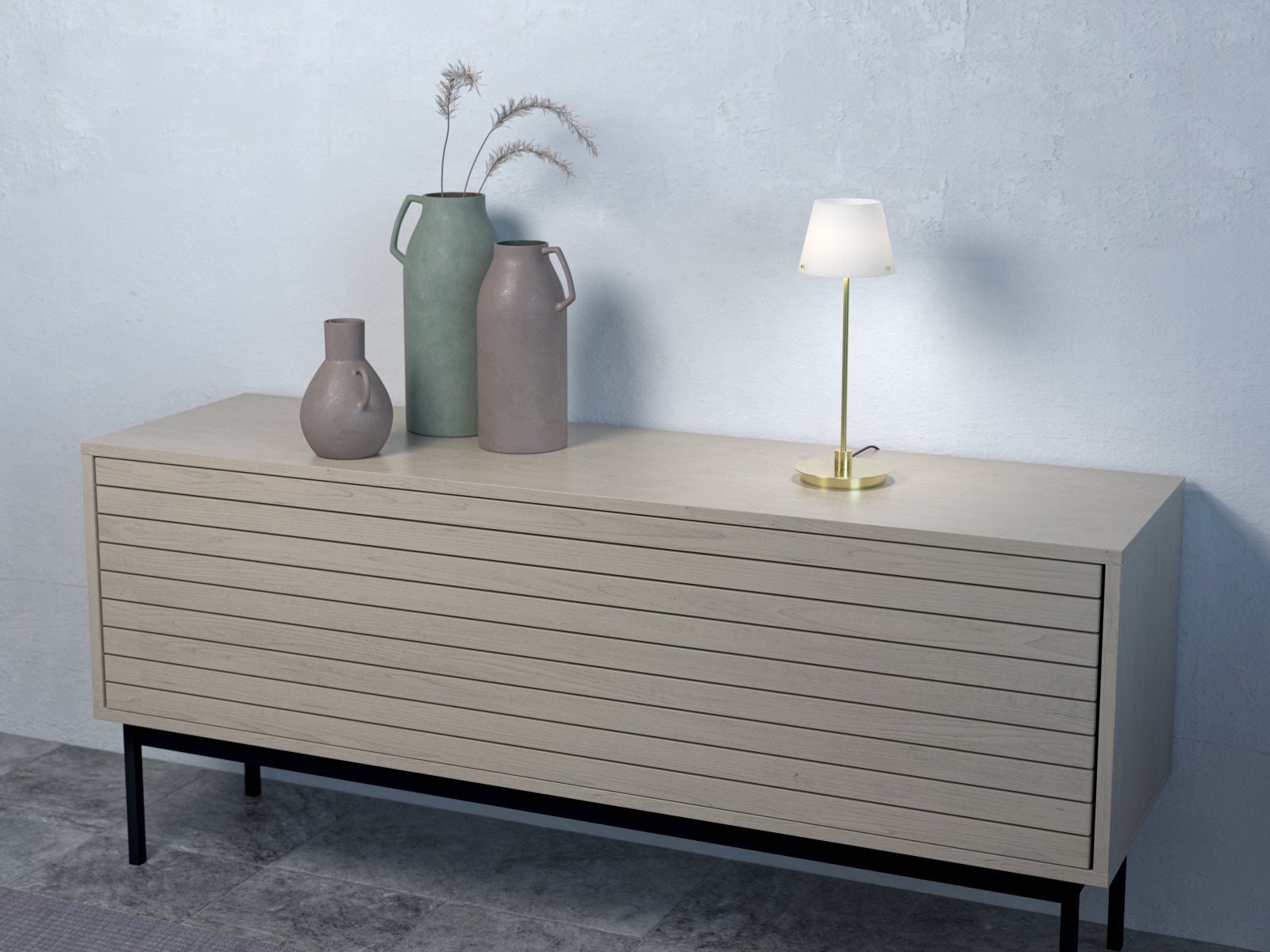 Herstal Bordslampa Gil il Grande satin brass/opal glas - Azalea Home