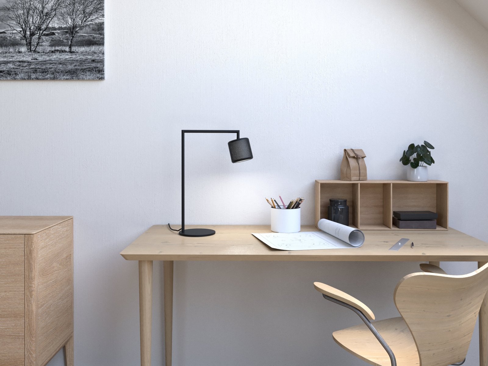 Herstal Bordslampa Grain XS mattsvart - Azalea Home