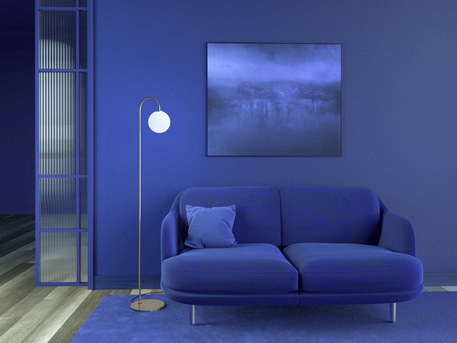 Herstal Golvlampa Ballon mässing/opal glas - Azalea Home