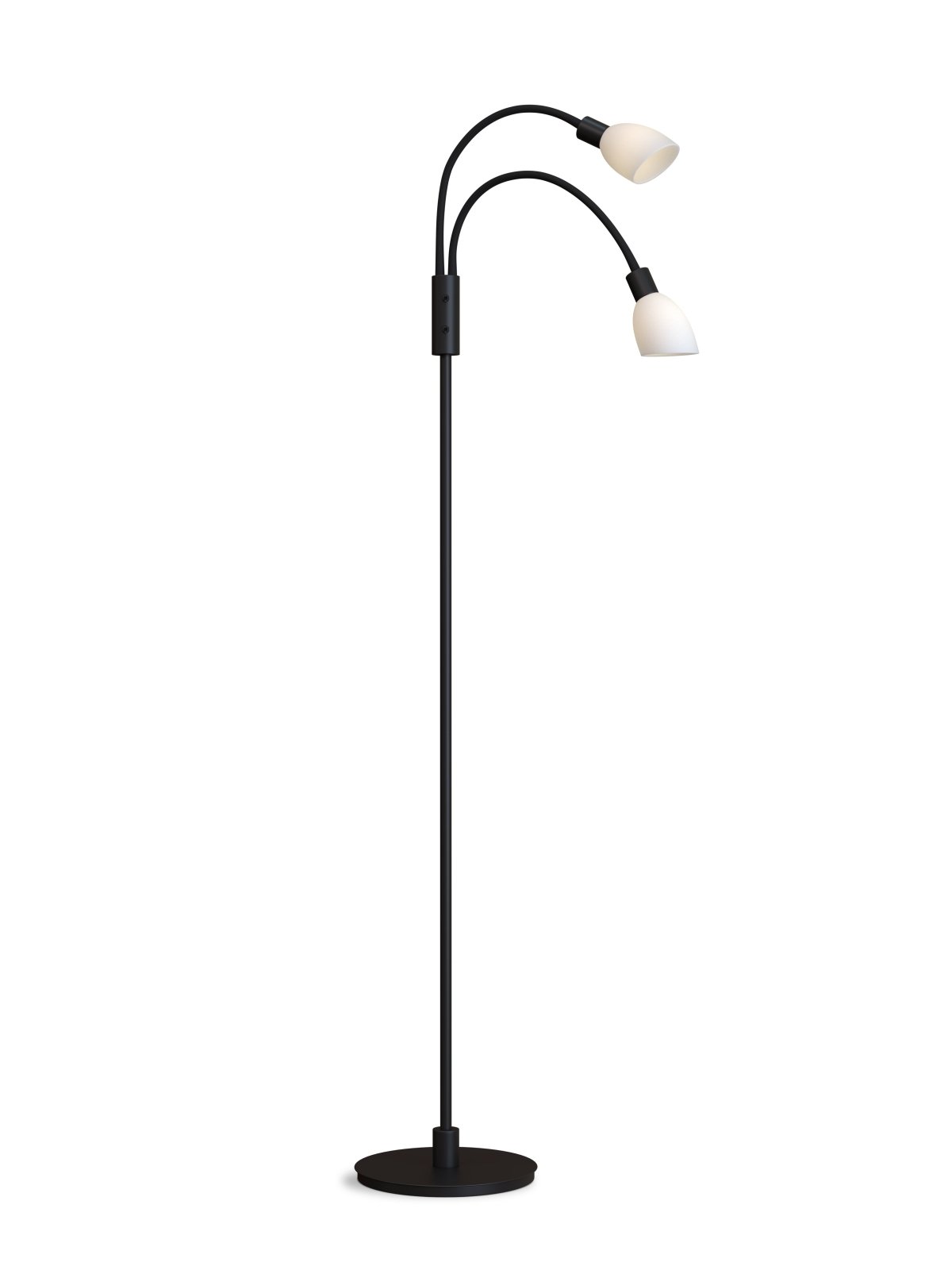 Herstal Golvlampa Cut dubbel svart/opal glas - Azalea Home