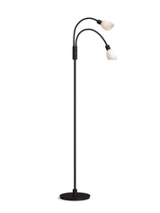 Herstal Golvlampa Cut dubbel svart/opal glas - Azalea Home