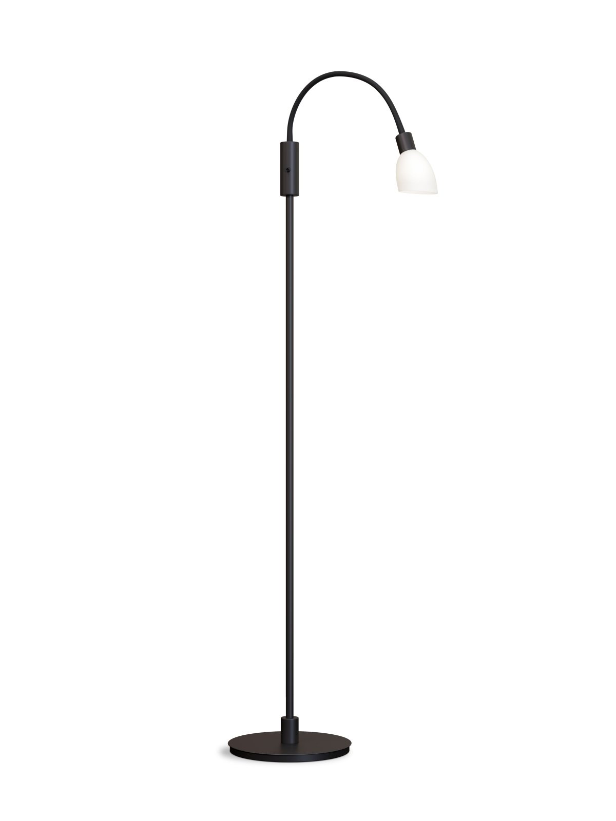 Herstal Golvlampa Cut enkel svart/opal glas - Azalea Home