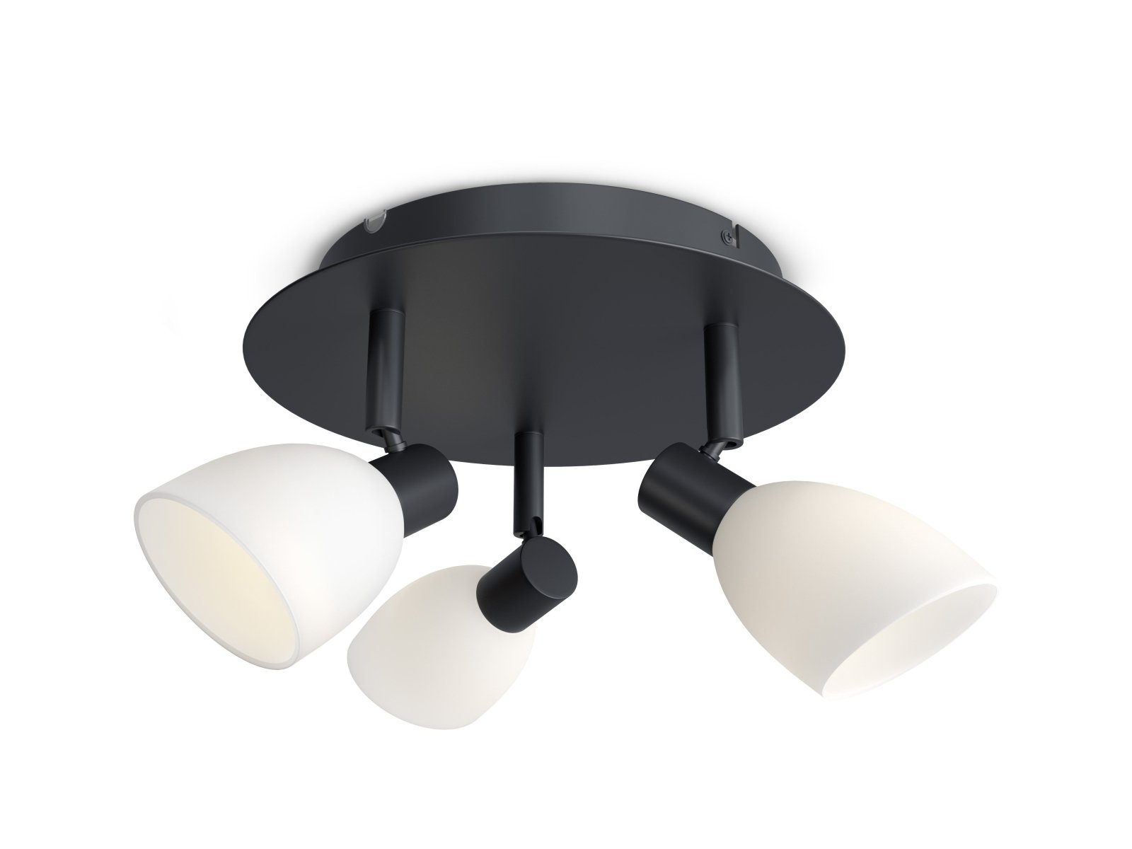 Herstal Spotlight Cut 3 lampor svart/opal glas - Azalea Home