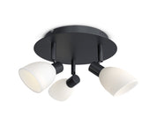 Herstal Spotlight Cut 3 lampor svart/opal glas - Azalea Home