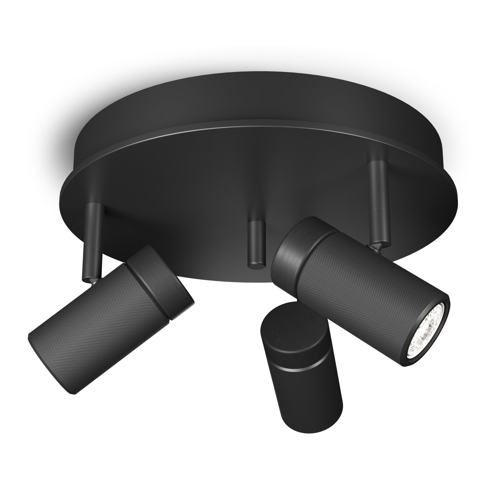 Herstal Spotlight Holder rund 3 lampor svart - Azalea Home
