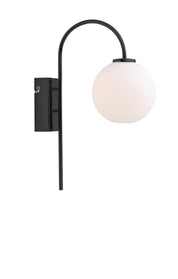 Herstal Vägglampa Ballon svart/opal glas - Azalea Home