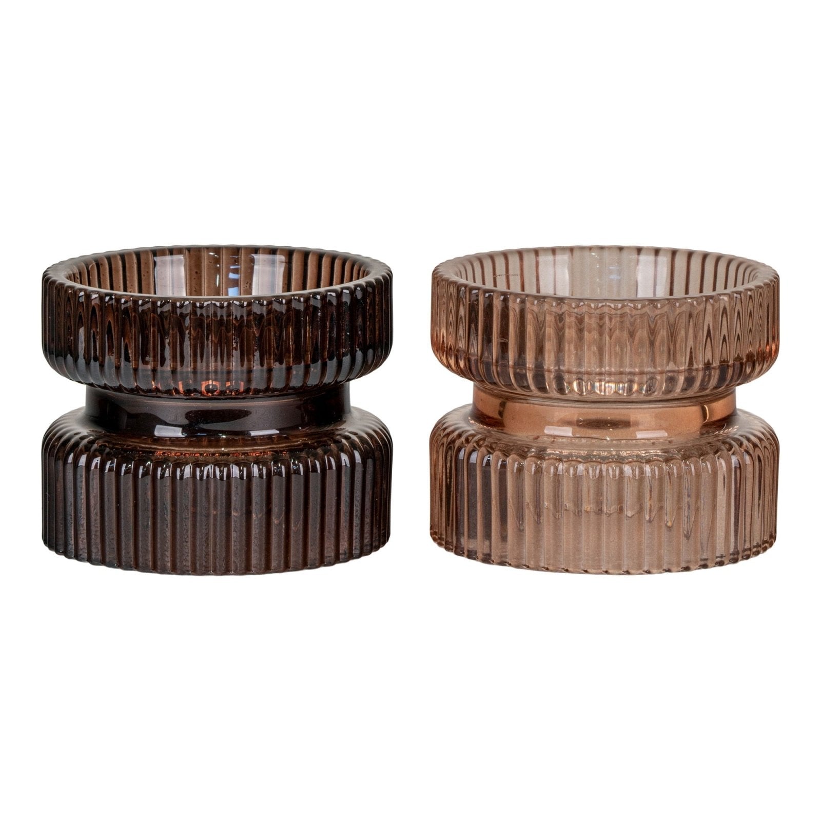 House Nordic Blockljusstake 2 - Pack, Amber / Brun - Azalea Home