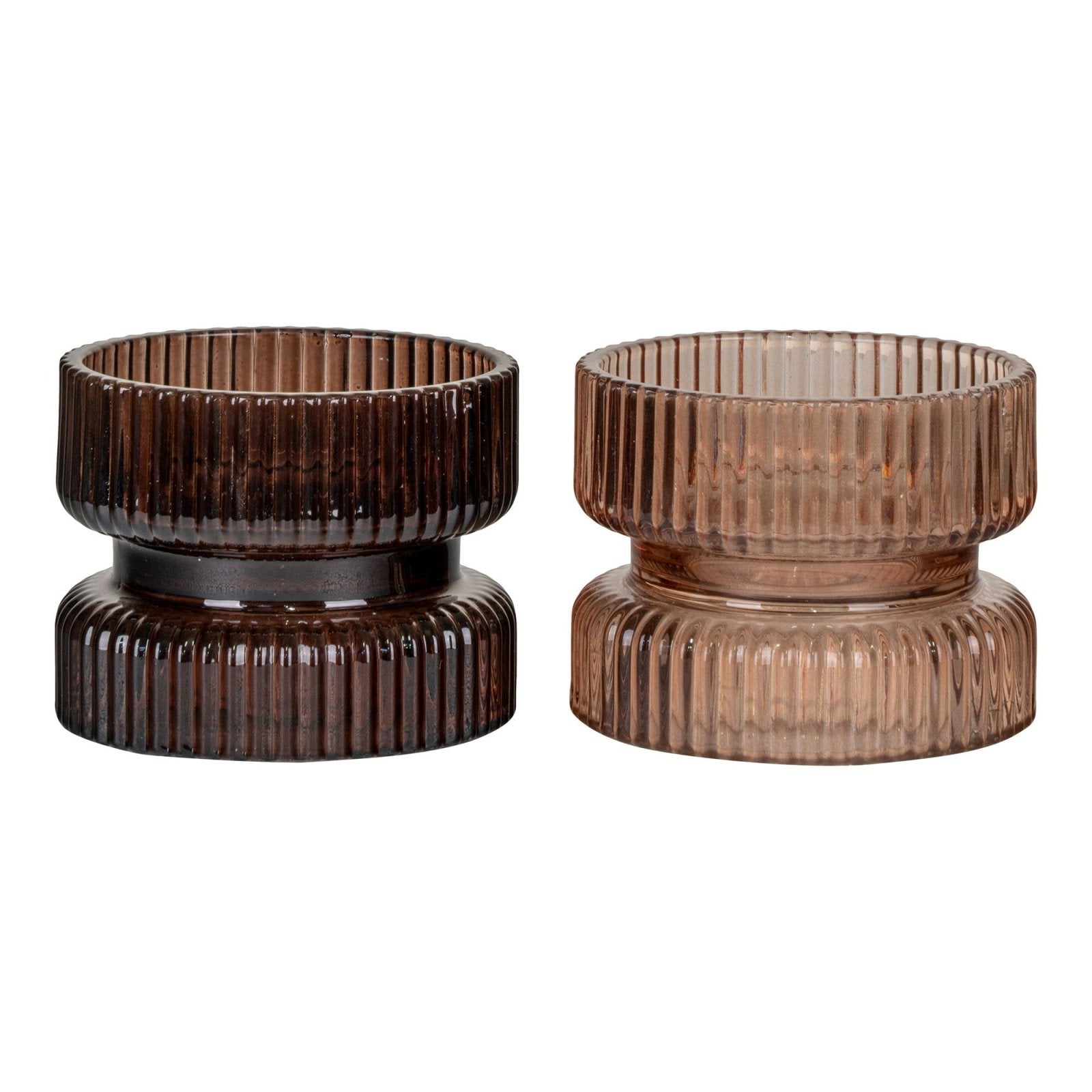 House Nordic Blockljusstake 2 - Pack, Amber / Brun - Azalea Home