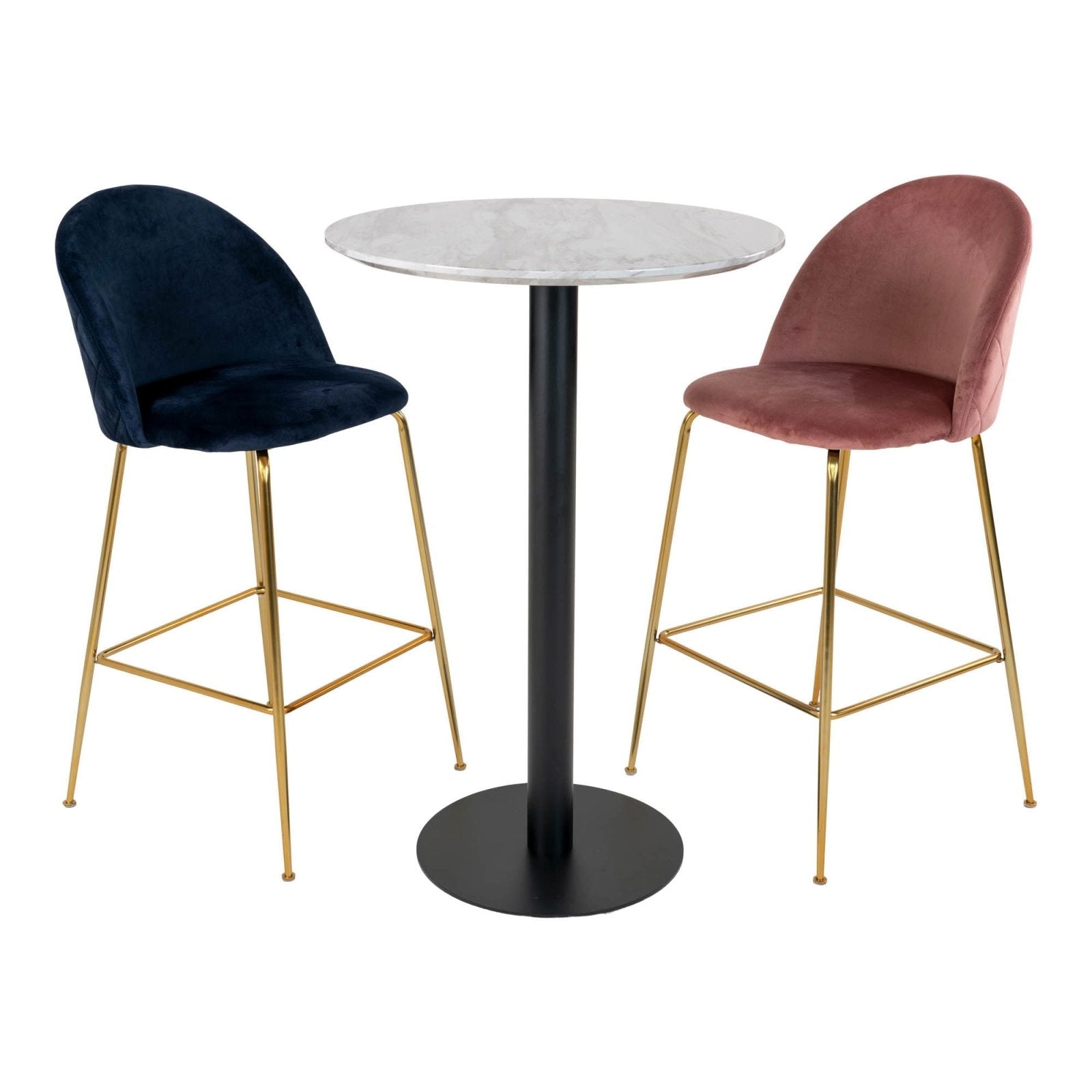 House Nordic Bolzano Barbord Ø70, Vit / Svart - Azalea Home