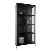 House Nordic Brisbane vitrinskåp H175x80, Svart - Azalea Home