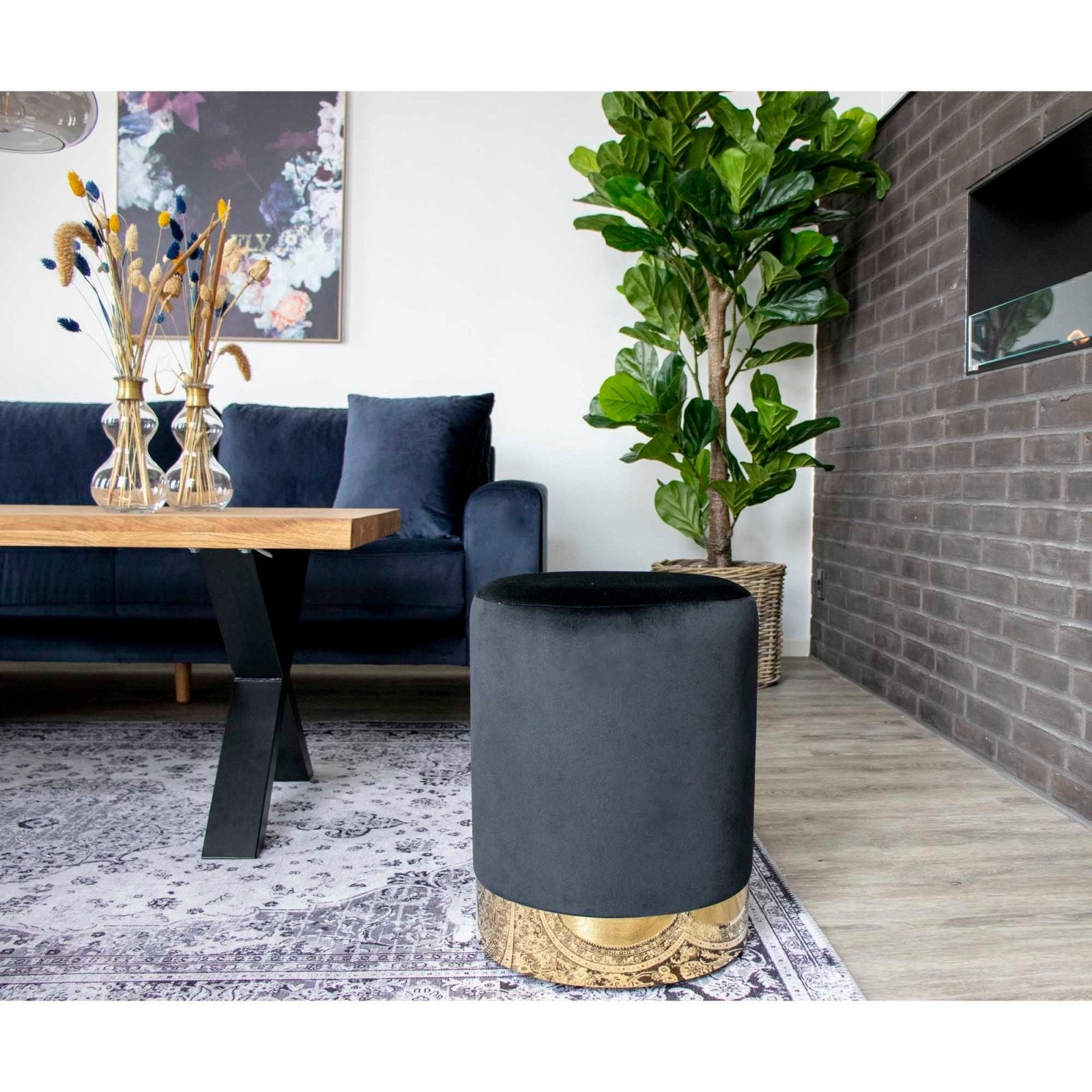 House Nordic Gamby Sittpuff, Svart - Azalea Home