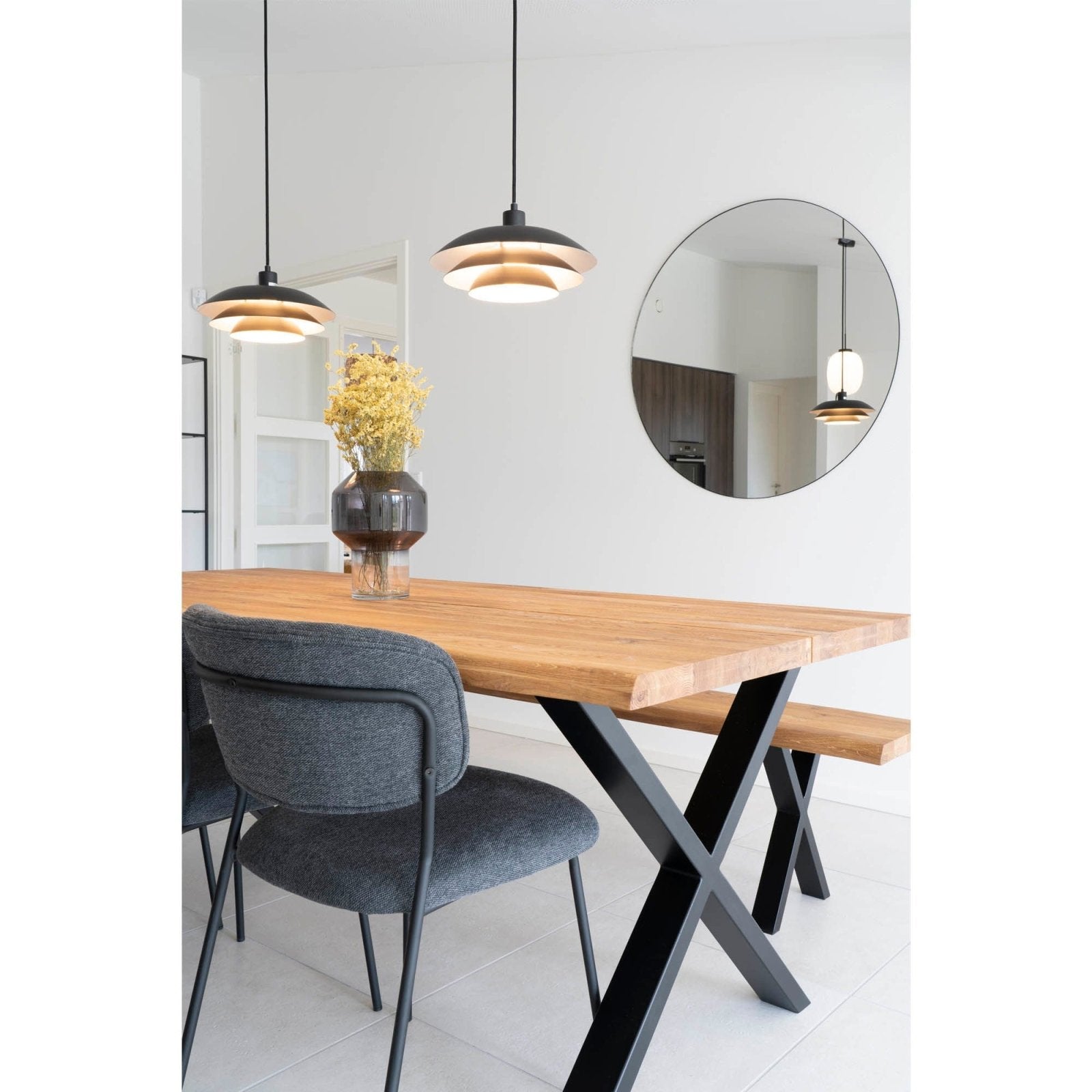 House Nordic Jersey spegel, Svart - Azalea Home