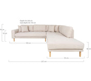 House Nordic Lido hörnsoffa, Sand - Azalea Home