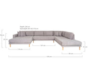 House Nordic Lido U - soffa, Mörkgrå - Azalea Home